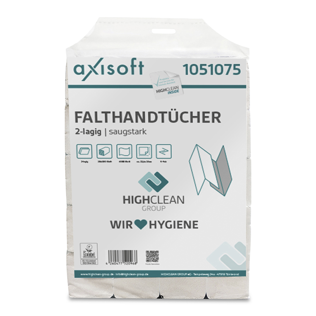 axisoft® Falthandtücher Z2 Recycling