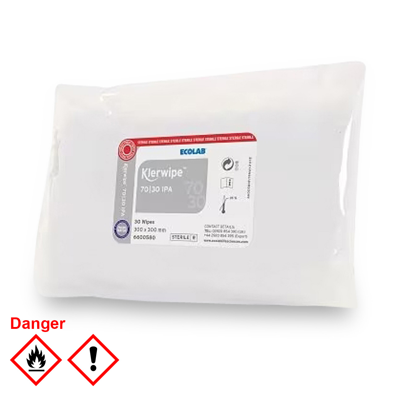 Ecolab Klerwipe 70/30 IPA/DI 30x30cm 10x30pc